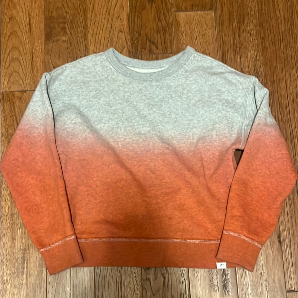 GAP kids children’s Gray and Orange Crewneck Sweater